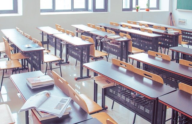 Picture of classroom desks